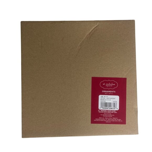 St. Nicholas Square Velvet Christmas Ornaments Set Of 6 New - Picture 2 of 5